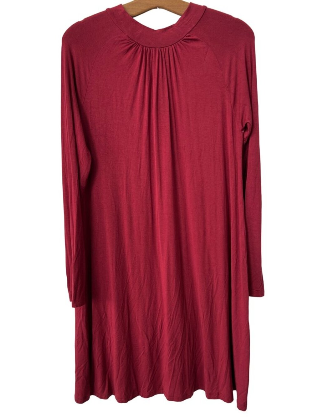 Hawthorne Tunic Shift Dress Size Small Keyhole Tie Back Long Sleeve Modal Chic